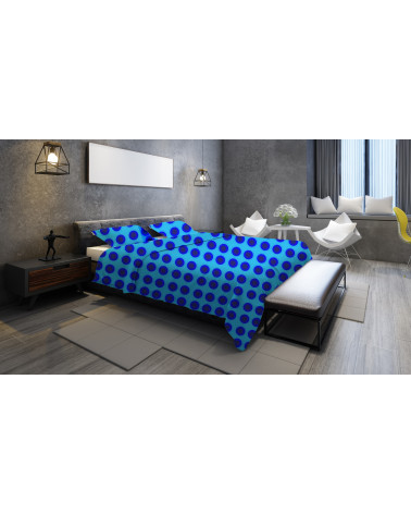 Parure de lit percale de coton motif -oeufs bleu-