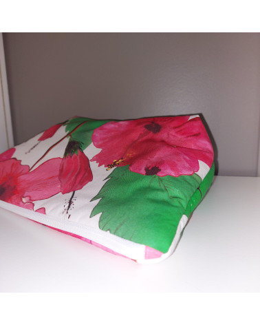 Grande trousse 25 cm motif hibiscus