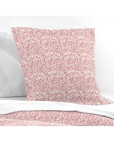 Parure de lit percale de coton motif -Lierre rouge-