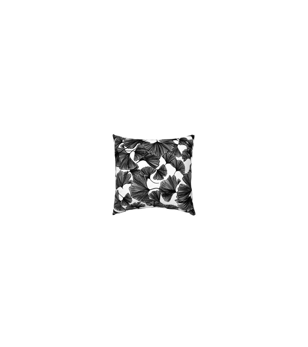 housse de coussin lin frappé 60x60 Genko noir