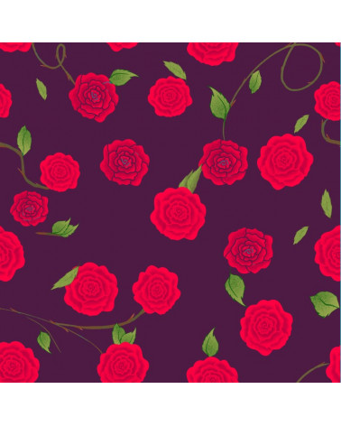 Housse de coussin velours 30x50 motif Roses