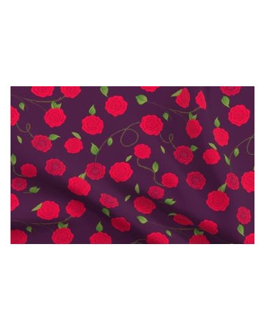 Housse de coussin velours 30x50 motif Roses