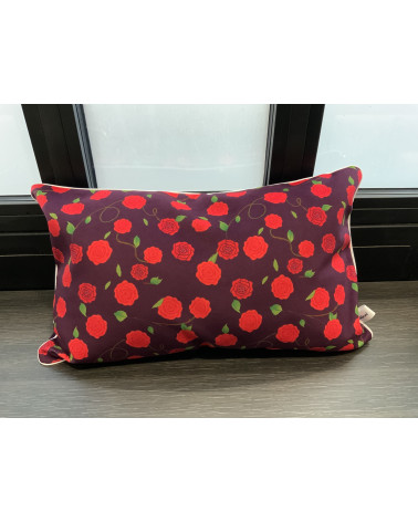 Housse de coussin velours 30x50 motif Roses